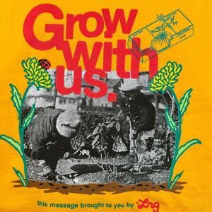 NWOT LRG Unisex Yellow Short Sleeve Graphic Tee Shirt Grow With Us- Size M